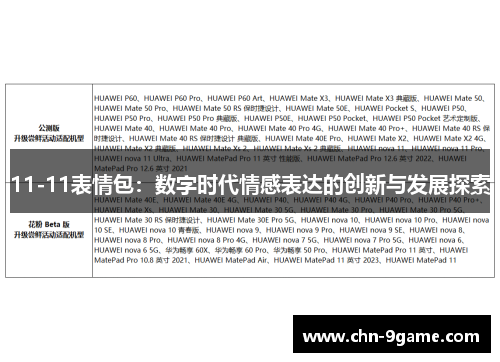11-11表情包：数字时代情感表达的创新与发展探索